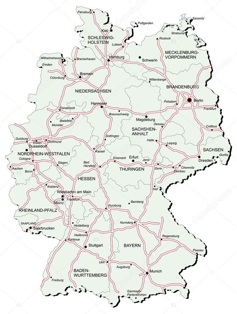 ドイツ-アウトバーンの地図