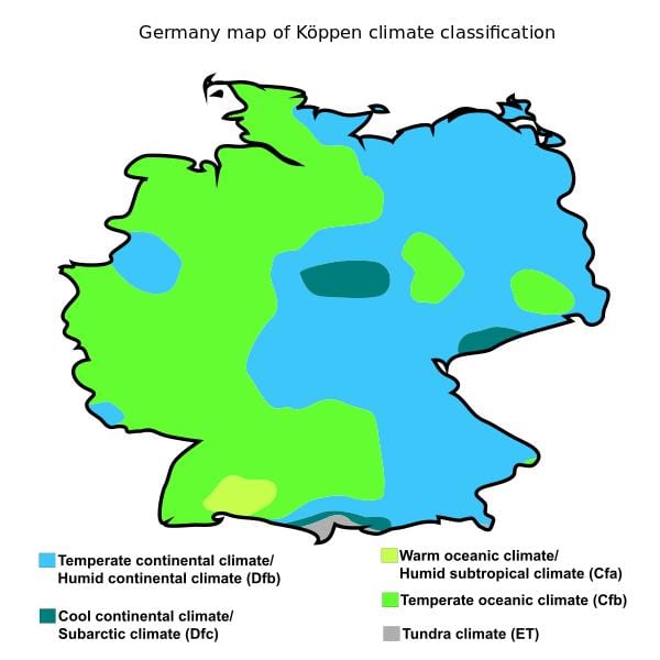 地図をドイツの気候