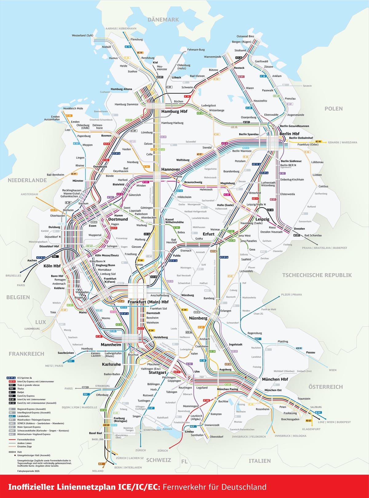 ドイツの鉄道路線図
