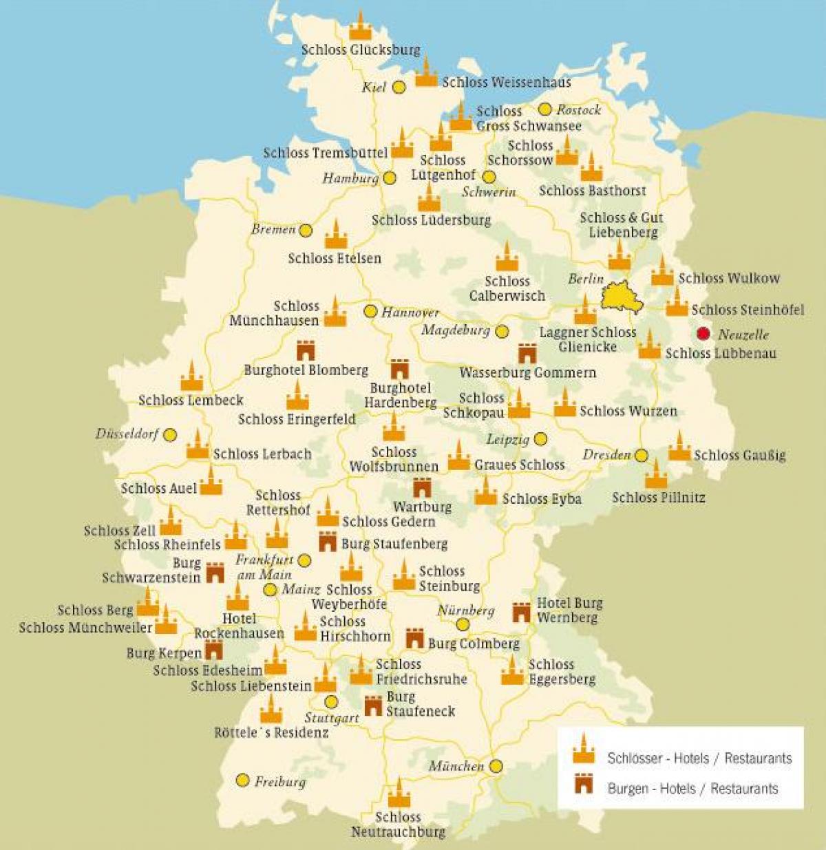 地図をドイツの城