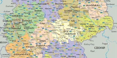 道路地図のドイツの都市や町