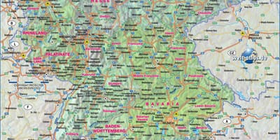 地図のドイツ南部