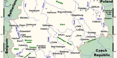 地図のドイツ川