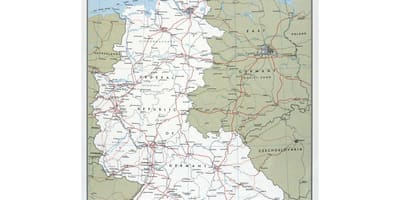 地図の西ドイツの都市