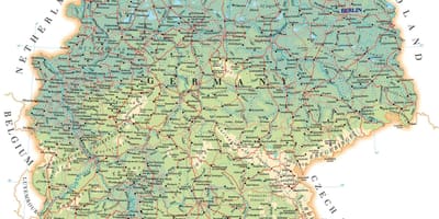 標識したドイツの地図
